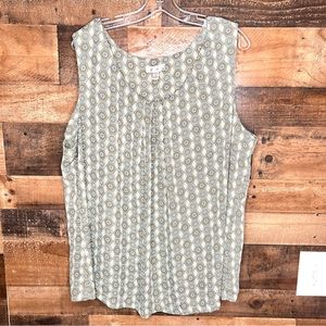 Dressbarn Women’s Size 3x pleated scoop neck sleeveless stretch top Blouse